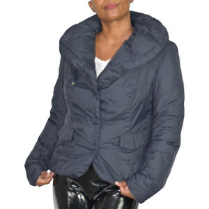 ADD Puffer Jacket Funnel Neck Black Goose Down Short Padded Puffy Winter Coat 8